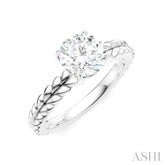 1/20 Ctw Circular Shape Round Cut Diamond Semi-Mount Engagement Ring in 14K White Gold