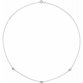 14K White Gold 1/5 CTW Natural Diamond 3-Station 18" Necklace