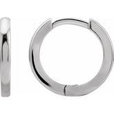 14K White Gold Hinged 15 mm Hoop Earrings