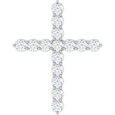 Platinum 3/4 CTW Natural Diamond Cross Pendant