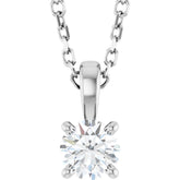 14K White Gold 1/4 CT Lab-Grown Diamond 18" Necklace