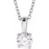 14K White Gold 3/4 CT Lab-Grown Diamond 18" Necklace