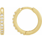 14K Rose Gold 1/3 CTW Lab-Grown Diamond Hinged 15 mm Hoop Earrings