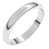 10K White Gold 3 mm Half Round Band Size 5