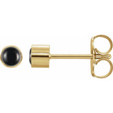 14K Yellow Gold Natural Black Onyx Bezel-Set Earrings