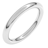 10K White Gold 2.5 mm Comfort-Fit Full Round Band Size 8