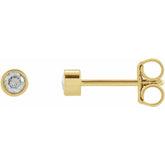 14K Yellow Gold 1/8 CTW Lab-Grown Diamond Micro Bezel-Set Earrings