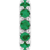 Sterling Silver Lab-Grown Emerald Spacer Charm/Pendant