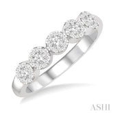 1/3 Ctw 5-Stone Lovebright Round Cut Diamond Band in 14K White Gold