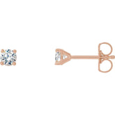 14K Rose Gold 1/5 CTW Lab-Grown Diamond 4-Prong Stud Earrings