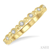 1/6 Ctw Ball Link Round CutDiamond Stack Band in 14K Yellow Gold