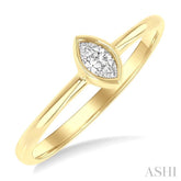 1/6 Ctw Petite Bezel Set Marquise Cut Diamond Fashion Ring in 10K Yellow Gold