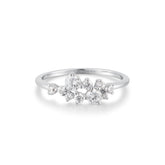 Silver Flower Cluster Pav¨¦ Ring