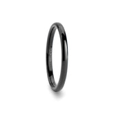 TULSA Domed Black Tungsten Carbide Wedding Band for Women - 2mm