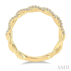1/4 Ctw Entwined Round Cut Diamond Stackable Twist Band in 14K Yellow Gold