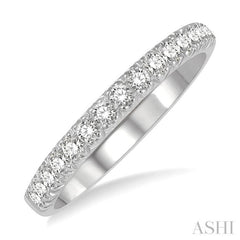 1/3 Ctw 15Stones Round Cut Diamond Wedding Band in 14K White Gold