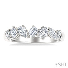 3/4 Ctw Mixed Cut Diamond Fashion Band in 14K White Gold