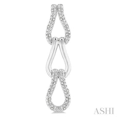 1/10 Ctw Round Cut Diamond Bold Knot Link Fashion Earrings in Sterling Silver