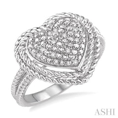 1/20 Ctw Round Cut Diamond Heart Ring in Sterling Silver