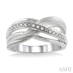 1/20 Ctw Round Cut Diamond Swirl Fashion Ring in Sterling Silver