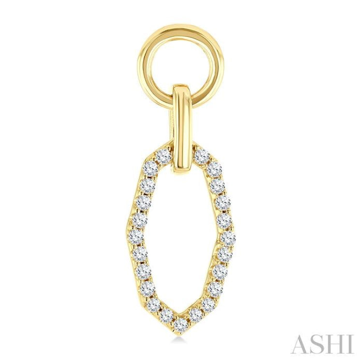 1/3 Ctw Geometric Shape Link Round Cut Diamond Fashion Earring in 10K Yellow Gold