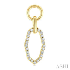 1/3 Ctw Geometric Shape Link Round Cut Diamond Fashion Earring in 10K Yellow Gold