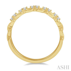 1/10 Ctw Box Chain Link Round Cut Diamond Stack Band in 14K Yellow Gold