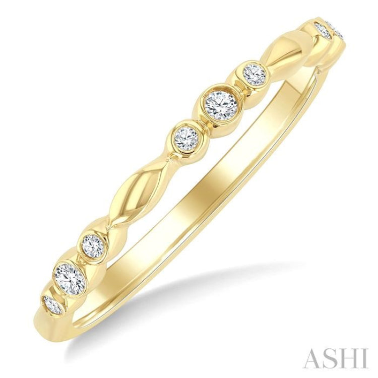 1/10 Ctw Round Cut Diamond Stackable Band in 10K Yellow Gold
