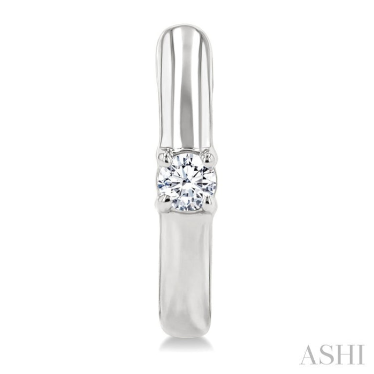 1/10 Ctw Petite Single Round Cut Diamond Fashion Huggies in 10K White Gold