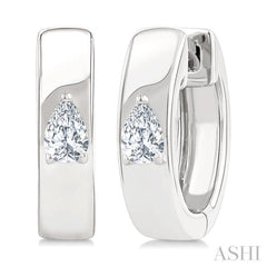 1/6 Ctw Pear Shape Diamond Petite Huggie Earrings in 10K White Gold