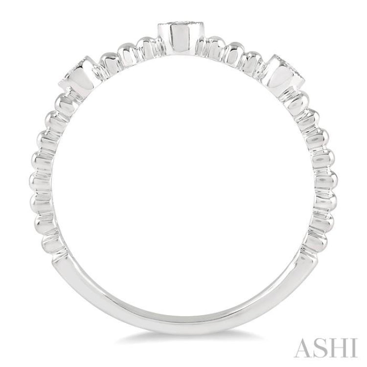 1/5 Ctw Circular Mount Ball Link Round CutDiamond Stackable Band in 14K White Gold