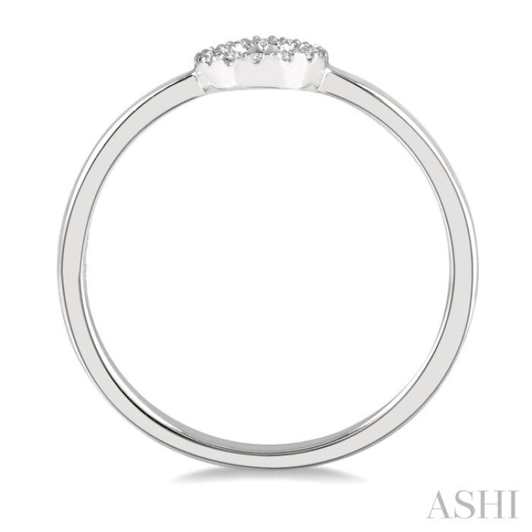 1/20 Ctw Cutout Circle Round Cut Diamond Stack Ring in 10K White Gold