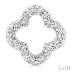 1/6 Ctw Petite Clover Round Cut Diamond Fashion Stud Earring in 10K White Gold