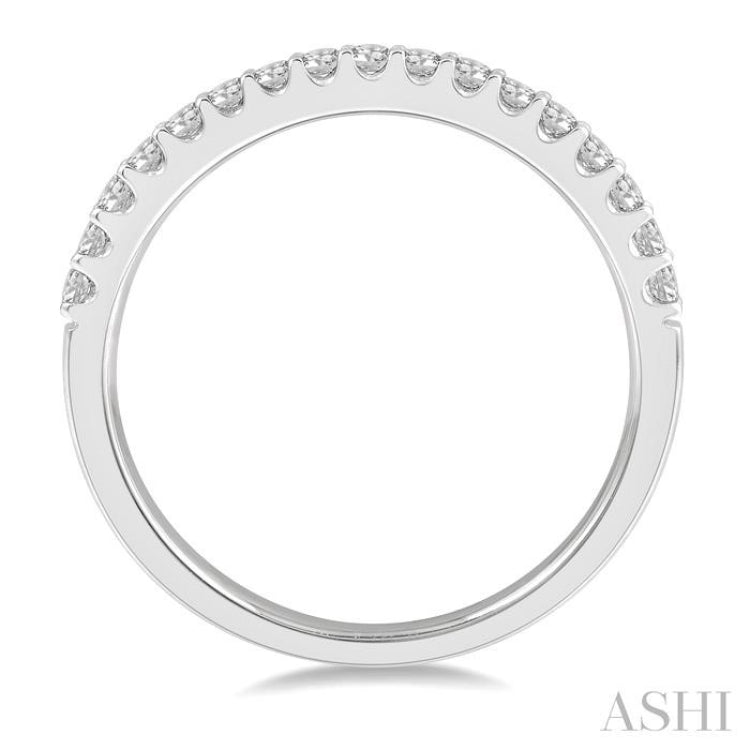 1/3 Ctw Round Cut Diamond Wedding Band in 14K White Gold
