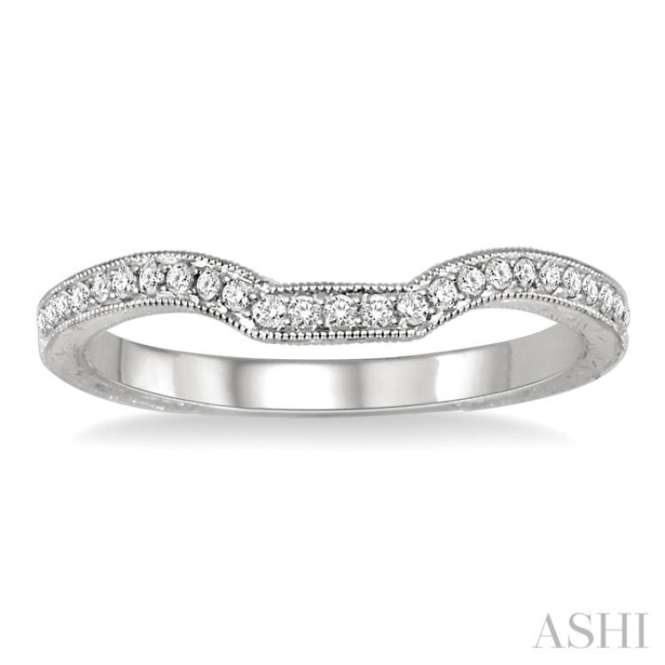 1/6 Ctw Round Cut Diamond Matching Wedding Band in 14K White Gold