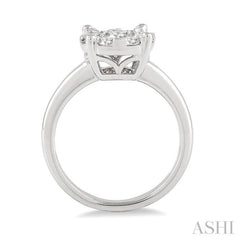 3/4 Ctw Lovebright Round Cut Diamond Ring in 14K White Gold