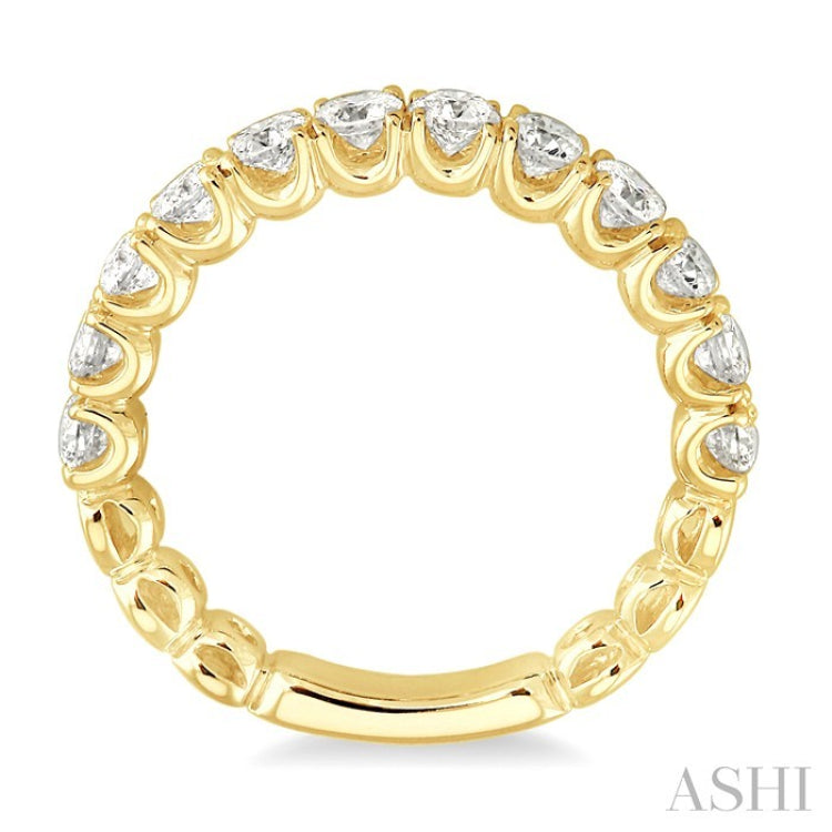 1 Ctw Lattice Round Cut Diamond Wedding Band in 14K Yellow Gold