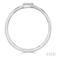 1/20 Ctw Initial 'B' Round Cut Diamond Fashion Ring in 10K White Gold
