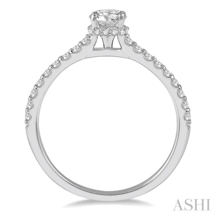 1/4 Ctw Semi-Mount Diamond Engagement Ring in 14K White Gold