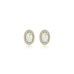 Vintage Inspired Oval Stud Earrings
