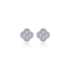 0.8 CTW Halo Stud Earrings