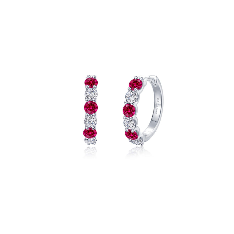 Josie Ruby Hoop Earrings