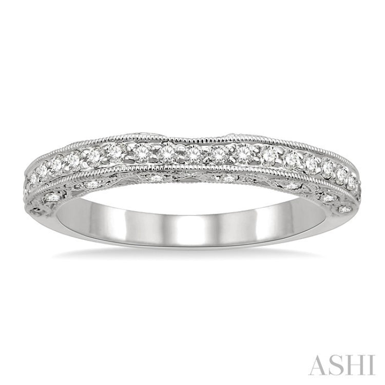 3/8 Ctw Round Cut Diamond Matching Wedding Band in 14K White Gold