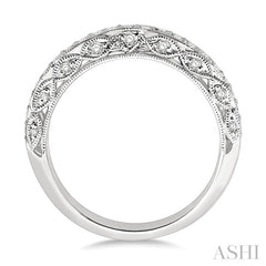 3/8 Ctw Round Cut Diamond Matching Wedding Band in 14K White Gold