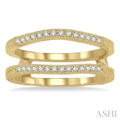 1/5 Ctw Round Cut Diamond Insert Ring in 14K Yellow Gold