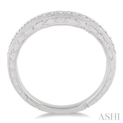 1/5 Ctw Round Cut Diamond Wedding Band in 14K White Gold