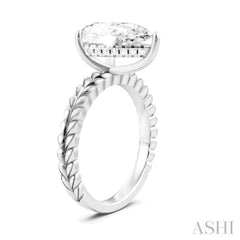1/10 Ctw Pear Shape Round Cut Diamond Semi-Mount Engagement Ring in 14K White Gold