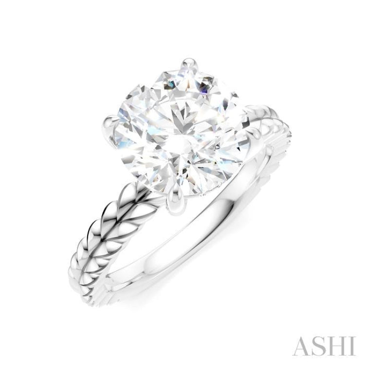 1/20 Ctw Circular Shape Round Cut Diamond Semi-Mount Engagement Ring in 14K White Gold