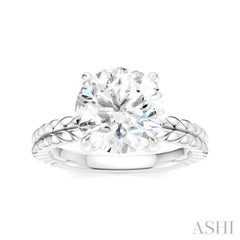 1/20 Ctw Circular Shape Round Cut Diamond Semi-Mount Engagement Ring in 14K White Gold