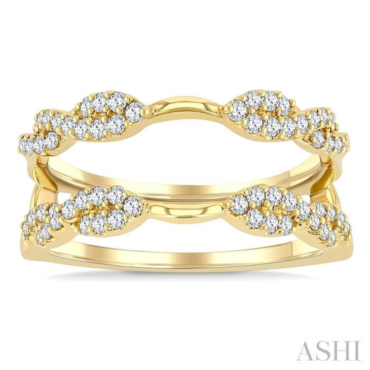 3/8 Ctw Entwined Round Cut Diamond Insert Ring in 14K Yellow Gold